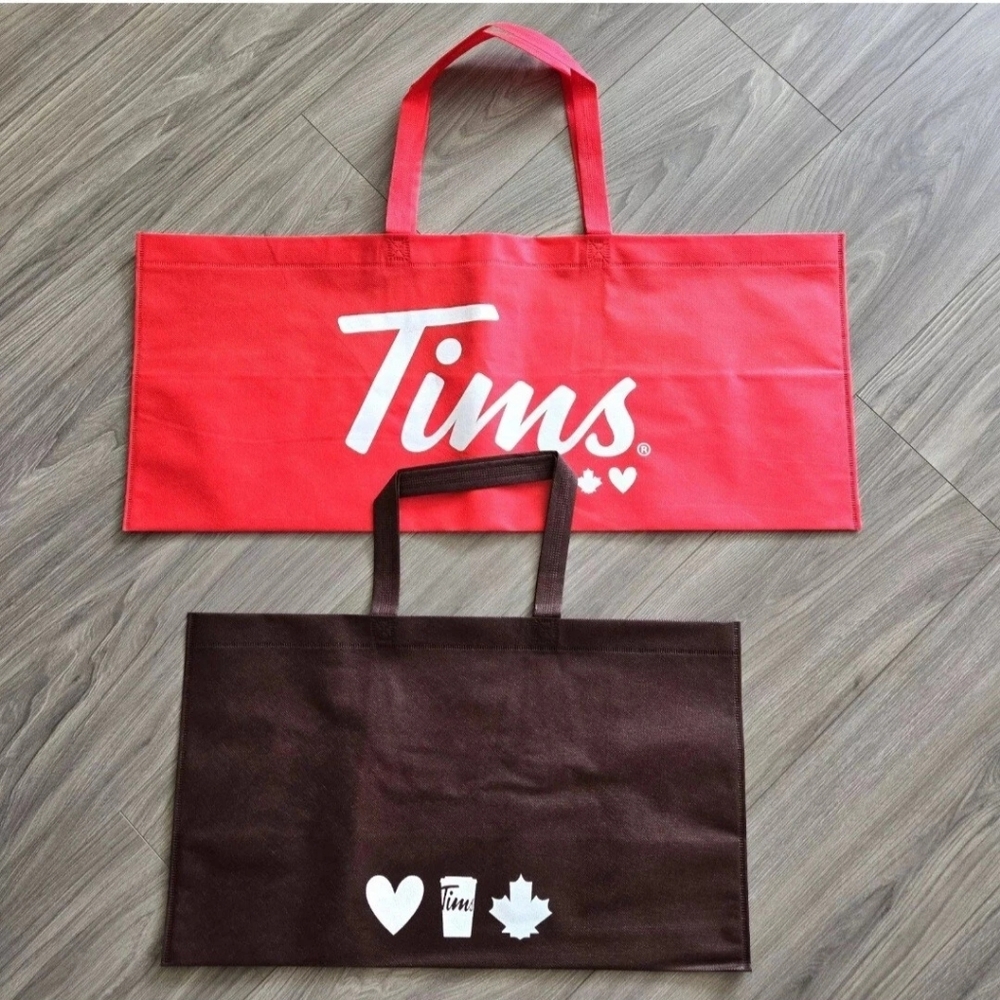 Tim Hortons Reusable Bags LOT OF 2 Small Brown/Black Large Red BRAND NEW